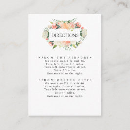 In Bloom | Pfirsichrosa Blume WEDING Directions Begleitkarte