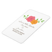 In Bloom Red Orange Save the Date Flexi Magnet (Linke Seite)
