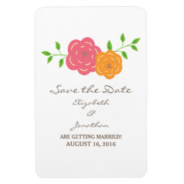 In Bloom Red Orange Save the Date Flexi Magnet