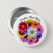 In Bloom - Round Floral Bouquet Button (Vorne & Hinten)