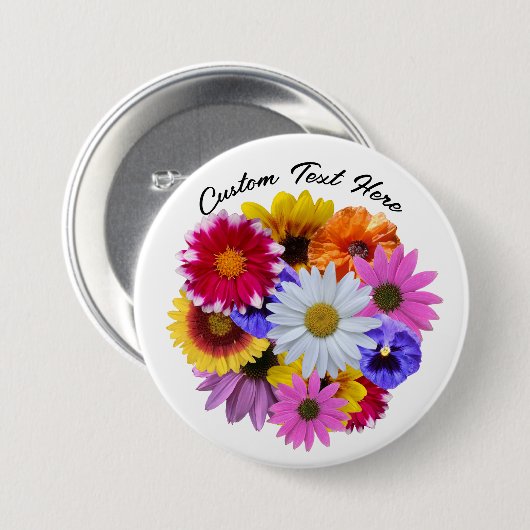 In Bloom - Round Floral Bouquet Button (Vorne & Hinten)