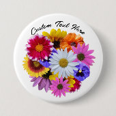 In Bloom - Round Floral Bouquet Button (Vorderseite)