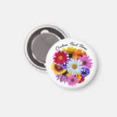In Bloom - Round Floral Bouquet Magnet (Vorderseite/Rückseite)