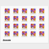 In Bloom - Square Floral Quadratischer Aufkleber (Blatt)