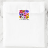 In Bloom - Square Floral Quadratischer Aufkleber (Tasche)