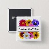 In Bloom - Square Split Floral button (Vorne & Hinten)