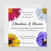 In Bloom Wedding - Round Split Floral Einladung (Rückseite)