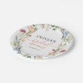 In Bloom Wildblume Blumenkohl Brautparty Pappteller (Schrägansicht)