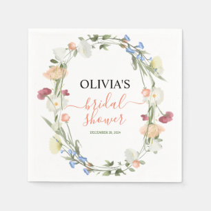 In Bloom Wildblume florales Brautparty Napkins Serviette