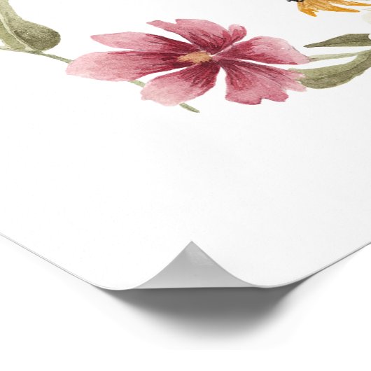 In Bloom Wildblume Graduation Party Begrüßungszeic Poster (Ecke)