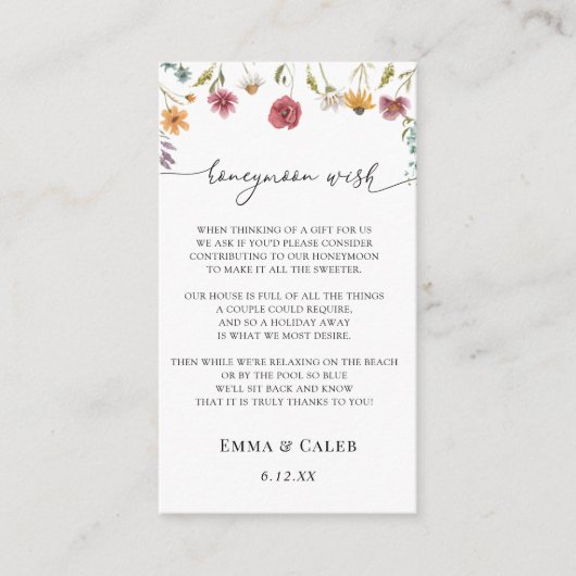 In Bloom Wildblume Honeymoon Wish Begleitkarte (Vorderseite)