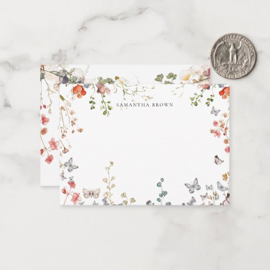In Bloom Wildblume Personalisiert Mitteilungskarte (Vorderseite/Rückseite Beispiel)