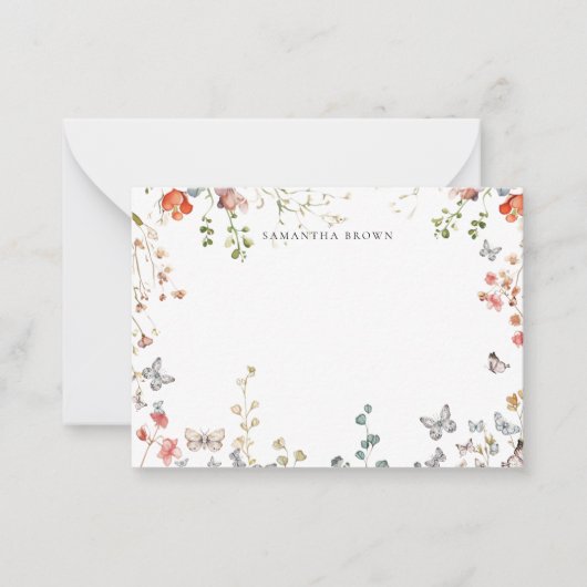 In Bloom Wildblume Personalisiert Mitteilungskarte (Vorderseite)