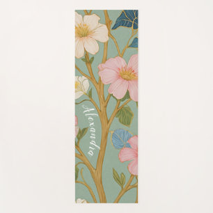 In Blossom: Pastelzweig mit rosa Blume Yogamatte