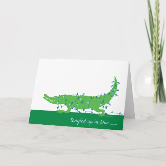 In Blue Holiday Card verwickelt Karte (Vorderseite)