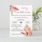 in blühender Pampasgras-Mädchen-Dusche Einladung (Stehend Vorderseite)