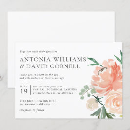 In Blüte | Chic Botanical Pink Floral weded Inv Einladung