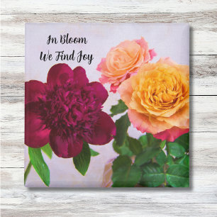 In Blüten finden wir Freude Pfingstrose und Rosen Magnet