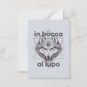 In Bocca al lupo Mitteilungskarte (Vorderseite)