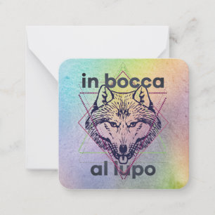 In Bocca al lupo viel Glück Castmato Eröffnung Nac Mitteilungskarte
