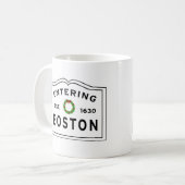 In Boston MA Weihnachtskraut Kaffee Tasse (Vorderseite Links)