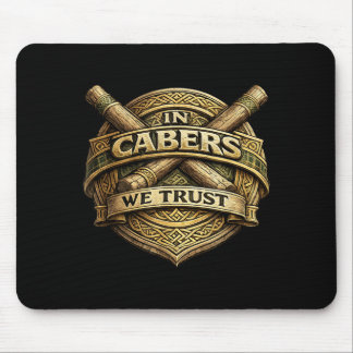 In Caber We Trust Toss Highland Games Männer Mousepad