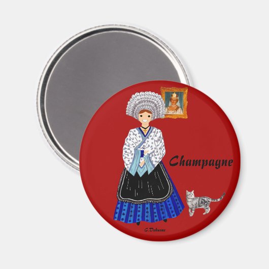 in Champagne, Frankreich Magnet (Vorderseite/Rückseite)