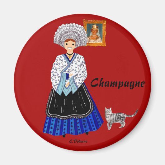 in Champagne, Frankreich Magnet (Vorne)