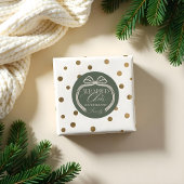 In Cheer Elegant Polka Dot Weihnachtsbow umwickelt Runder Aufkleber