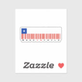 In Chile hergestellter Barcode-Flaggenaufkleber Aufkleber (Blatt)