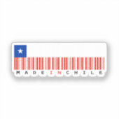 In Chile hergestellter Barcode-Flaggenaufkleber Aufkleber (Vorderseite)