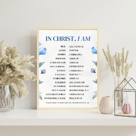 In Christ I Am – Christian Identity Bible Verse Poster