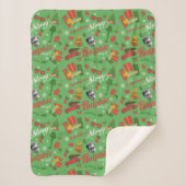 In Christmas Story Green Icon Pattern Sherpadecke (Vorderseite)