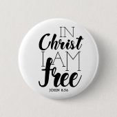 In Christus bin ich freie Schrift Versprechen Frei Button (Vorderseite)