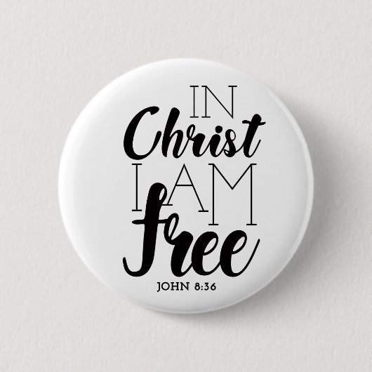 In Christus bin ich freie Schrift Versprechen Frei Button (Vorderseite)