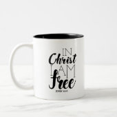 In Christus bin ich freie Schrift Versprechen Frei Zweifarbige Tasse (Links)
