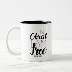 In Christus bin ich freie Schrift Versprechen Frei Zweifarbige Tasse