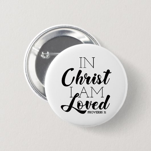 In Christus bin ich geliebte Schrift Versprechen C Button (Vorne & Hinten)