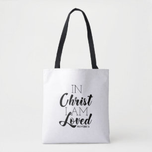 In Christus bin ich geliebte Schrift Versprechen C Tasche