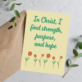 In Christus finde ich Kraft Christliche Bestätigun Feiertagskarte