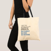 In Christus spricht Tote Bag Tragetasche (Vorderseite (Produkt))