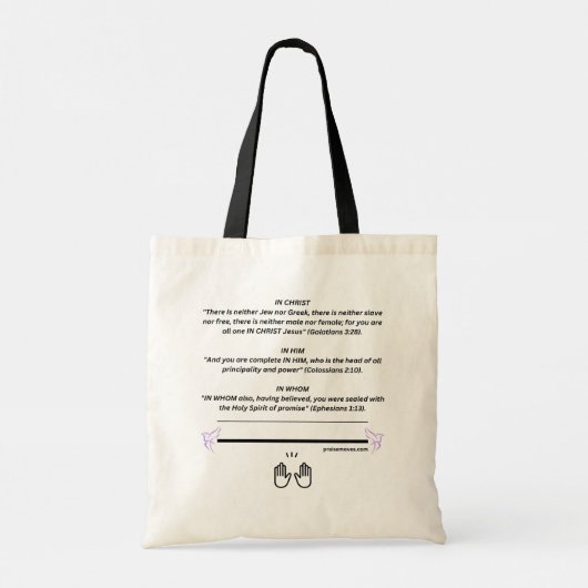 In Christus spricht Tote Bag Tragetasche (Rückseite)