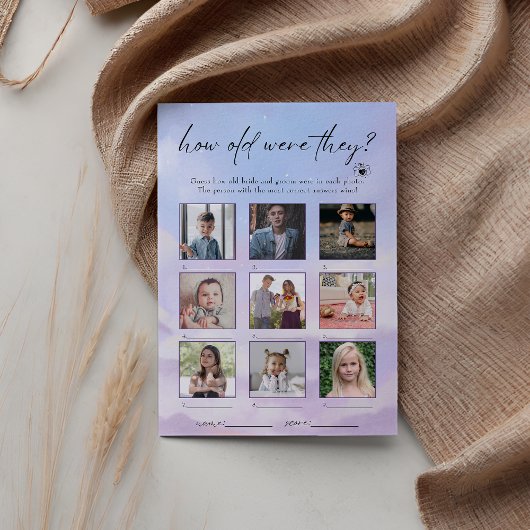 In Cloud 9 wie alt waren sie Foto Game Card Einladung