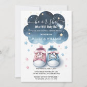 In Cloud Twinkle Twinkle Little Star Gender Reveal Einladung (Vorderseite)