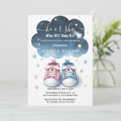 In Cloud Twinkle Twinkle Little Star Gender Reveal Einladung (Stehend Vorderseite)