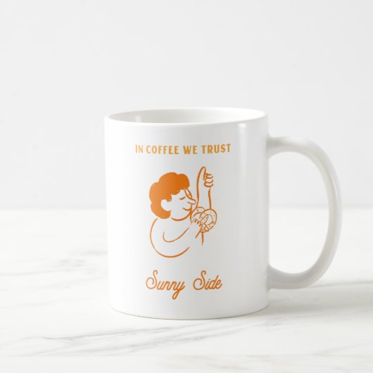 "In Coffee We Trust" - ein Minimalistisches Kaffeetasse (Rechts)
