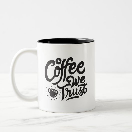 In Coffee We Trust, Two-Tone Coffee Mug Zweifarbige Tasse (Links)
