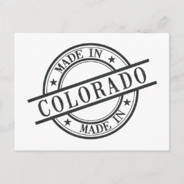 In Colorado Briefmarke Logo Symbol Schwarz Postkarte