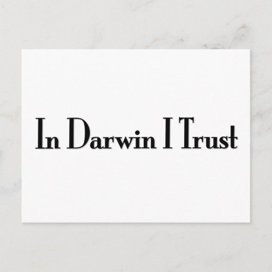In Darwin vertraue ich Postkarte (Vorderseite)