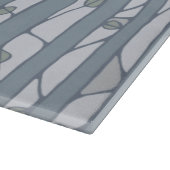 In das Holz graue Glas Schneidebrett groß (Ecke)